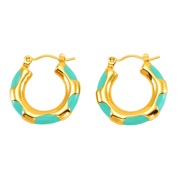 Green and Gold Earrings